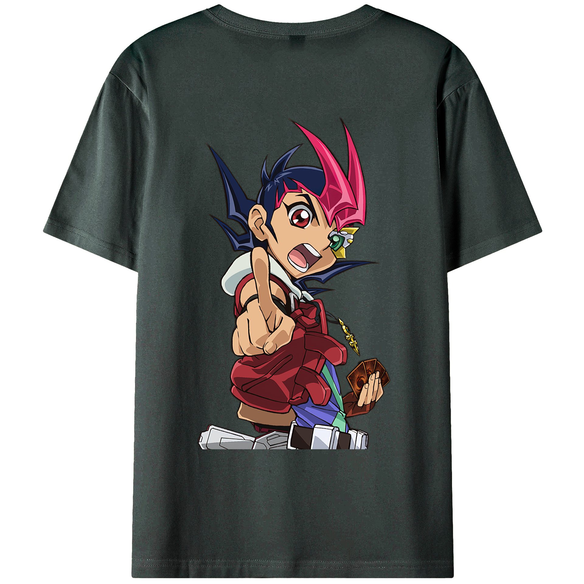 （画像用） 遊☆戯☆王 Yu-Gi-Oh! 綿100％ メンズ半袖Tシャツ（バックプリント） 通気性